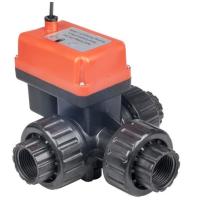 Кран электроприводный Runxin Q934013-50 (24V)PVC (трехходовой)